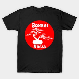 Lettering 'BONSAI NINJA' with bonsai tree T-Shirt